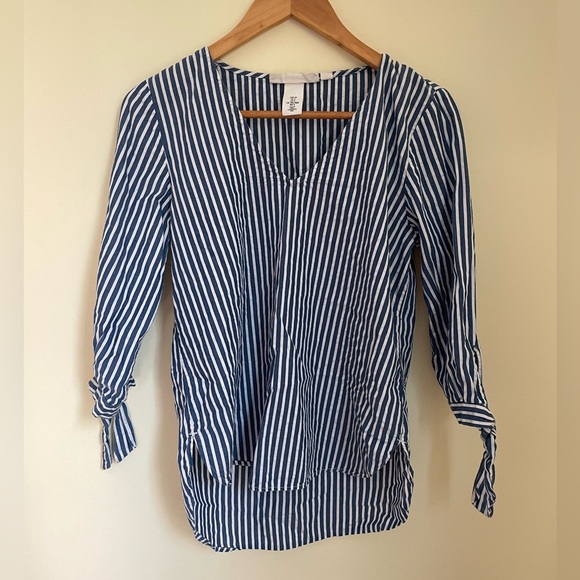 H&M Striped 3/4 length sleeve nautical top - Picture 3 of 6